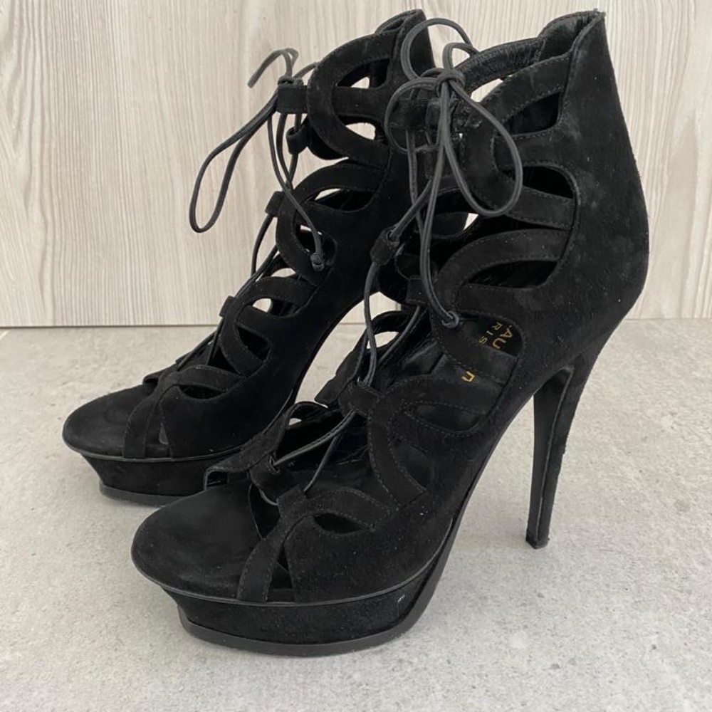 Saint Laurent Lace Up Platform Sandals - Size 37